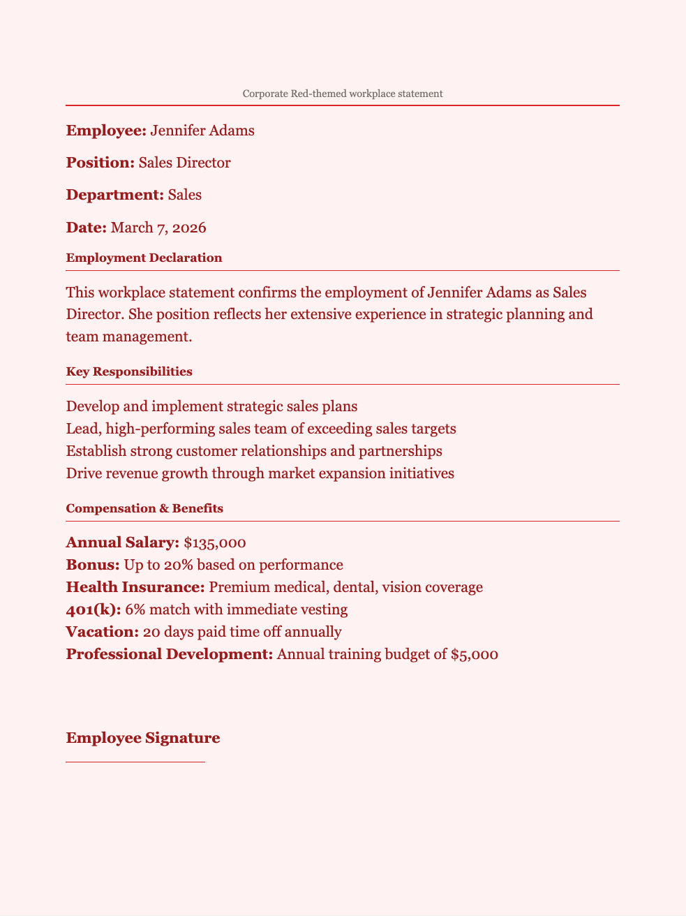 Red corporate workplace statement